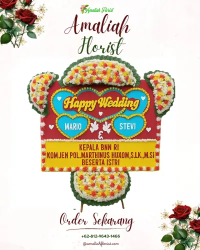 Karangan Papan Bunga Pernikahan di Jamsaren